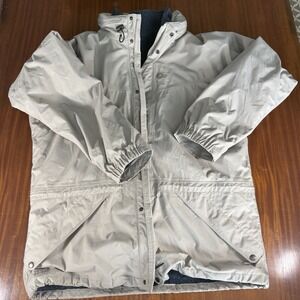 Lowe Alpine Triple Point Jacket Men's XL Beige Waterproof Hooded Fleece Liner EU